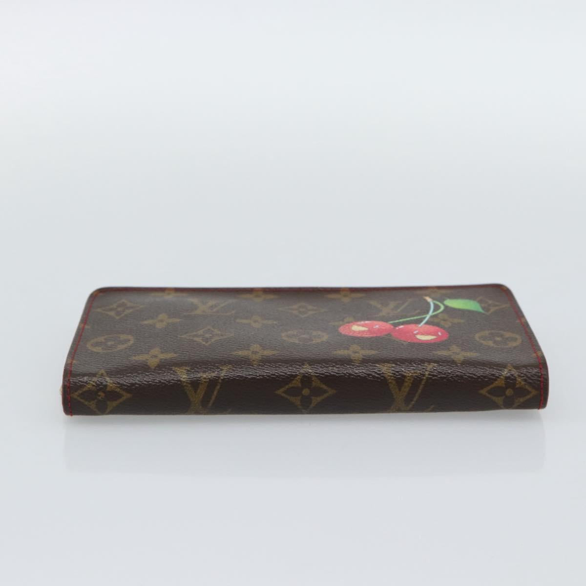 LOUIS VUITTON Monogram Cherry Porte Monnaie Zip Wallet M95006 LV Auth bs36316A