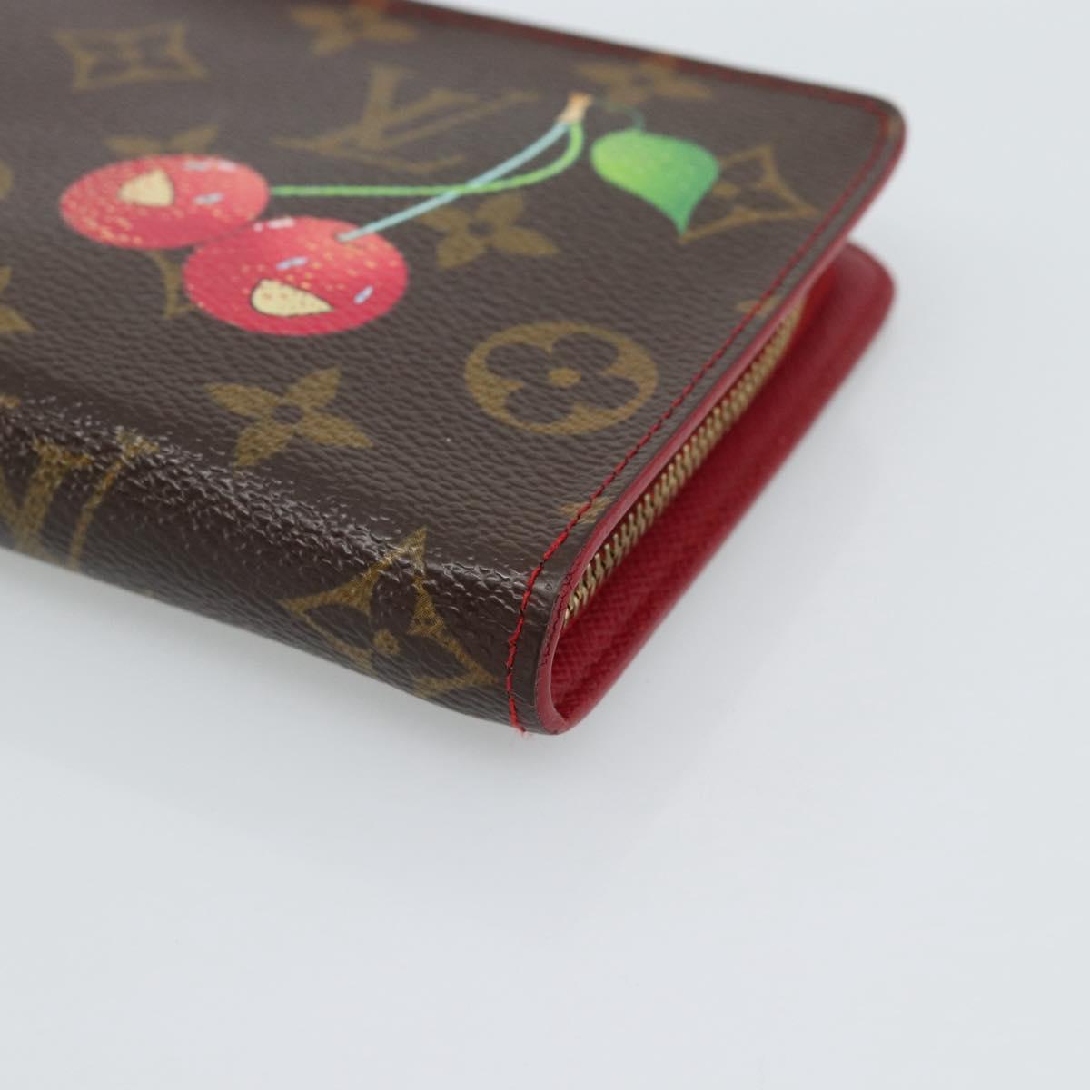 LOUIS VUITTON Monogram Cherry Porte Monnaie Zip Wallet M95006 LV Auth bs36316A