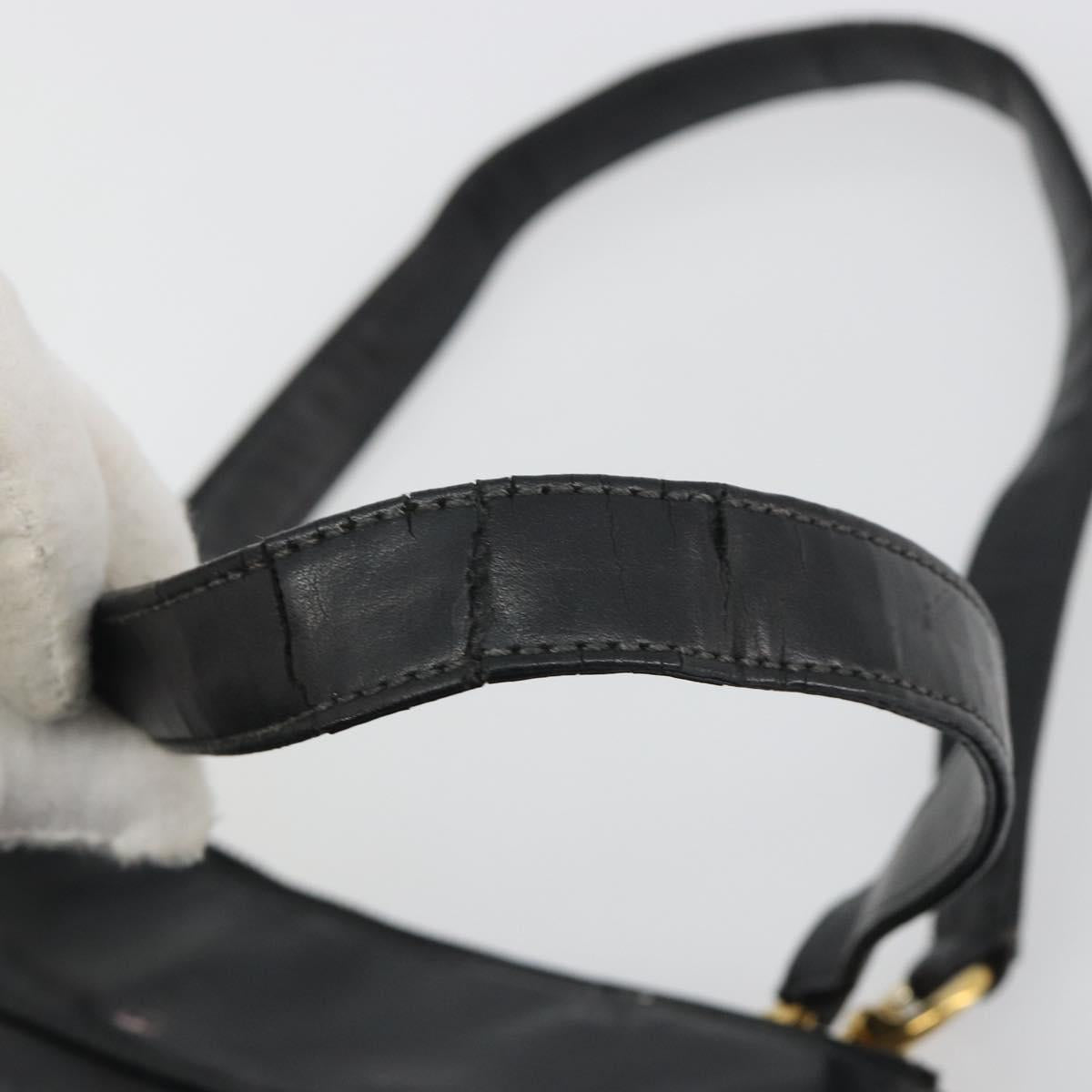 Chloe Eden Tote Bag Leather Black Gold Auth bs36317