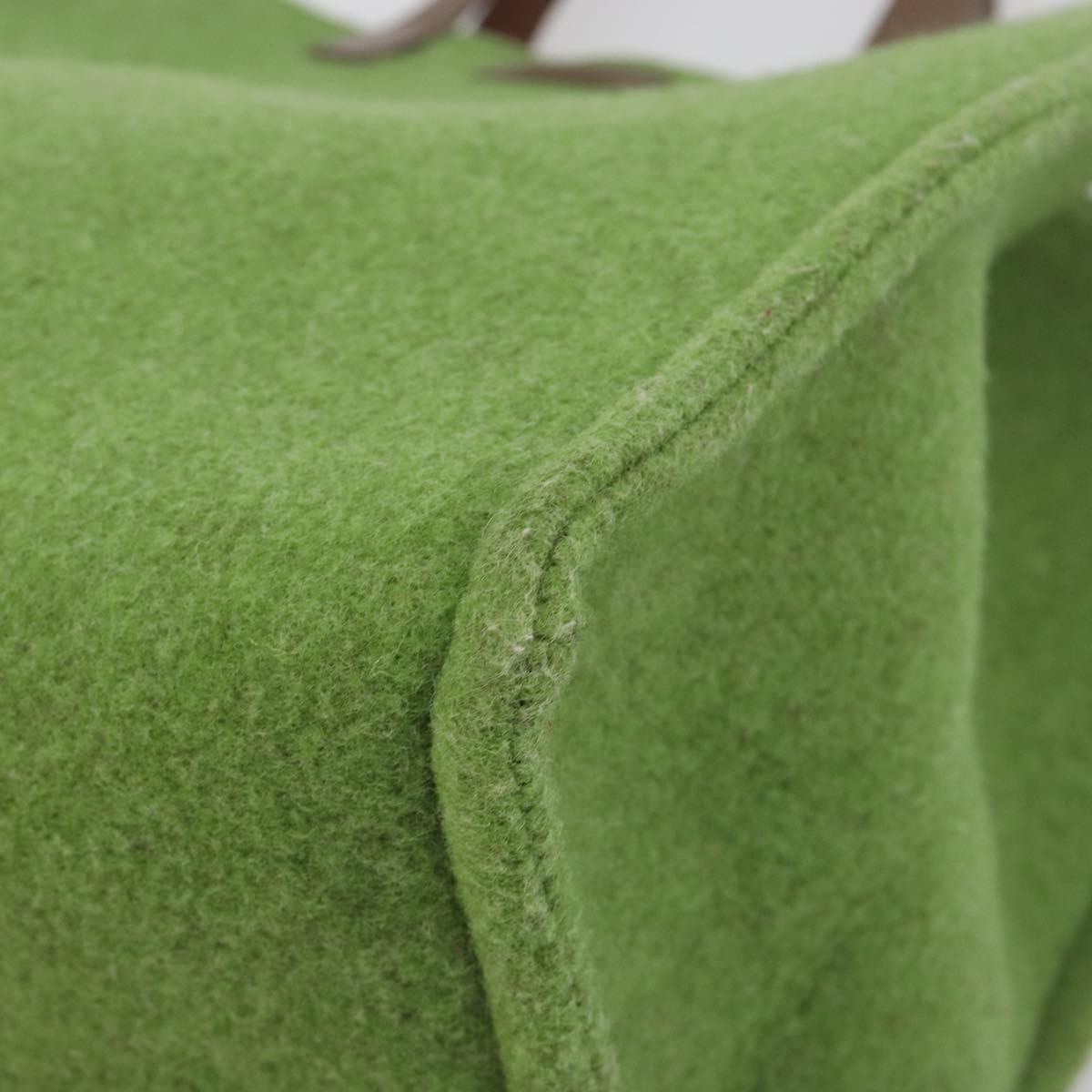 FENDI Tote Bag Wool Green Auth bs36321A