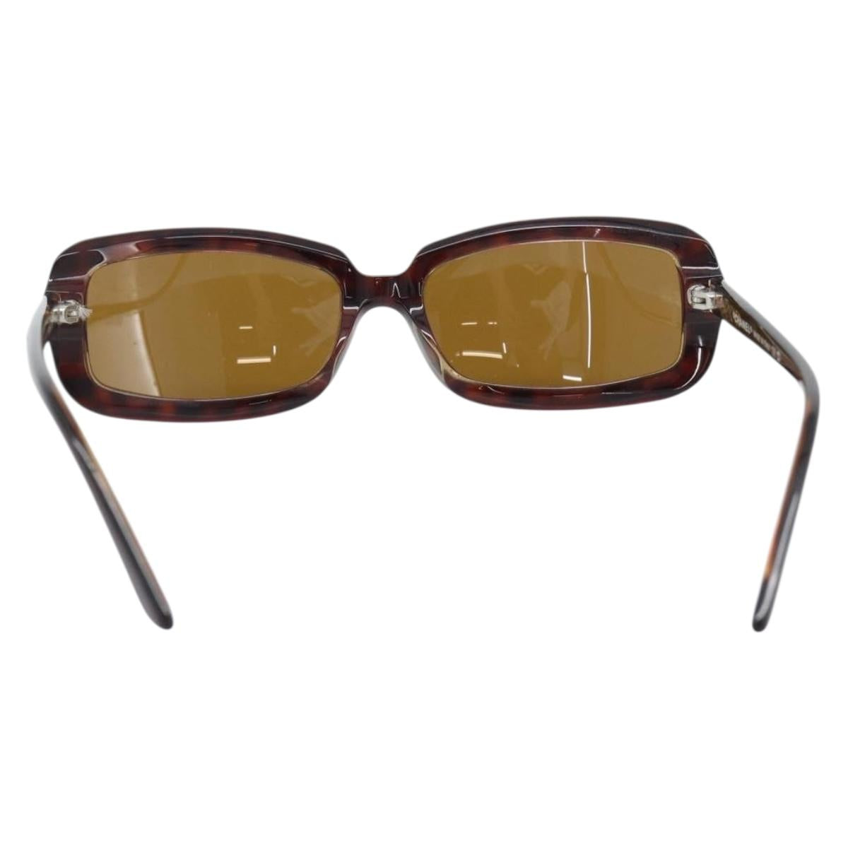 CHANEL Sunglasses Plastic Red Silver CC Auth bs36323