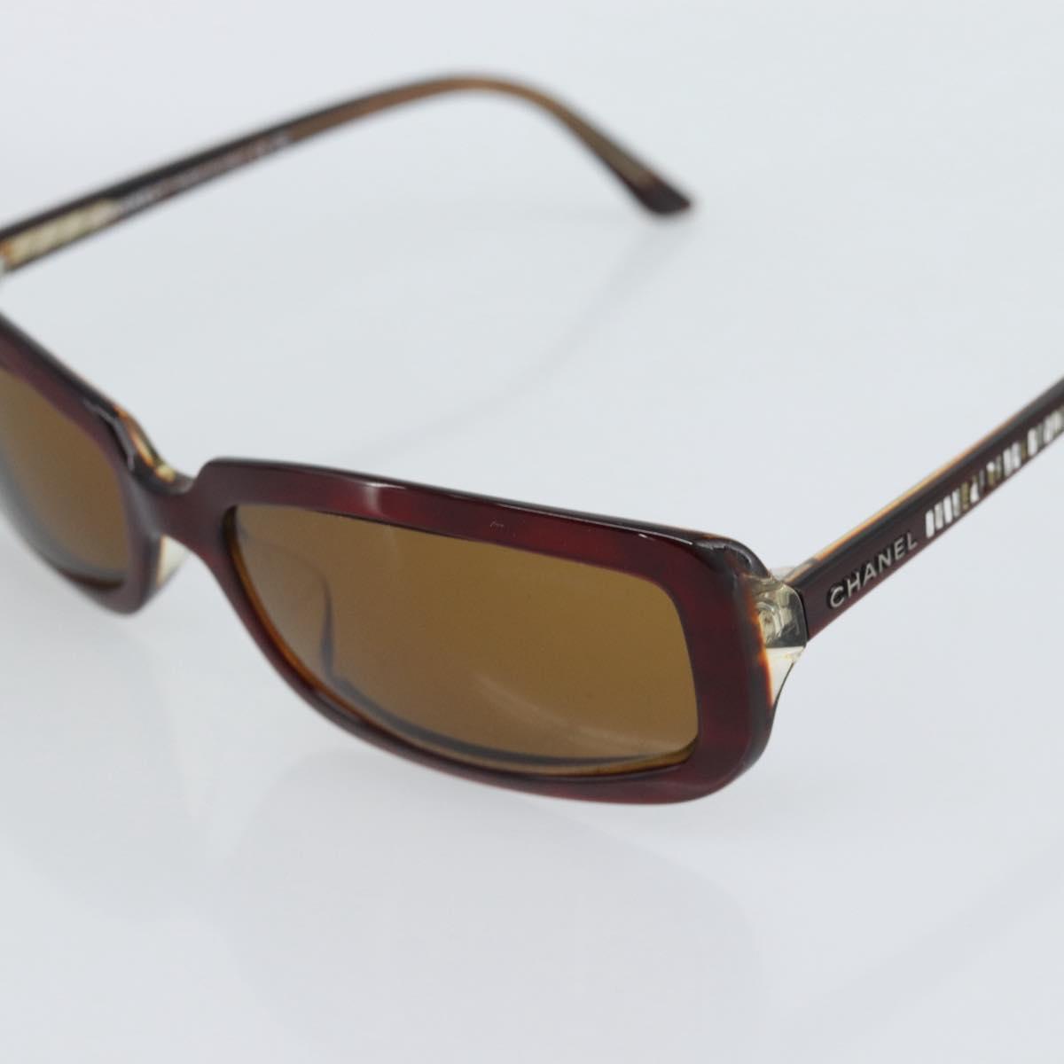 CHANEL Sunglasses Plastic Red Silver CC Auth bs36323