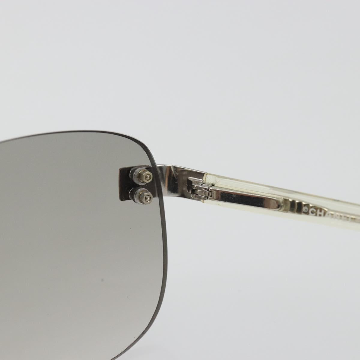 CHANEL Sunglasses Metal Silver CC Auth bs36324V