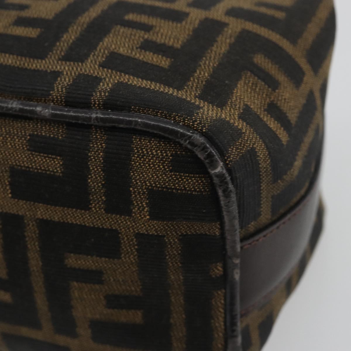 FENDI Zucca Canvas Pouch Black Brown Auth bs36325