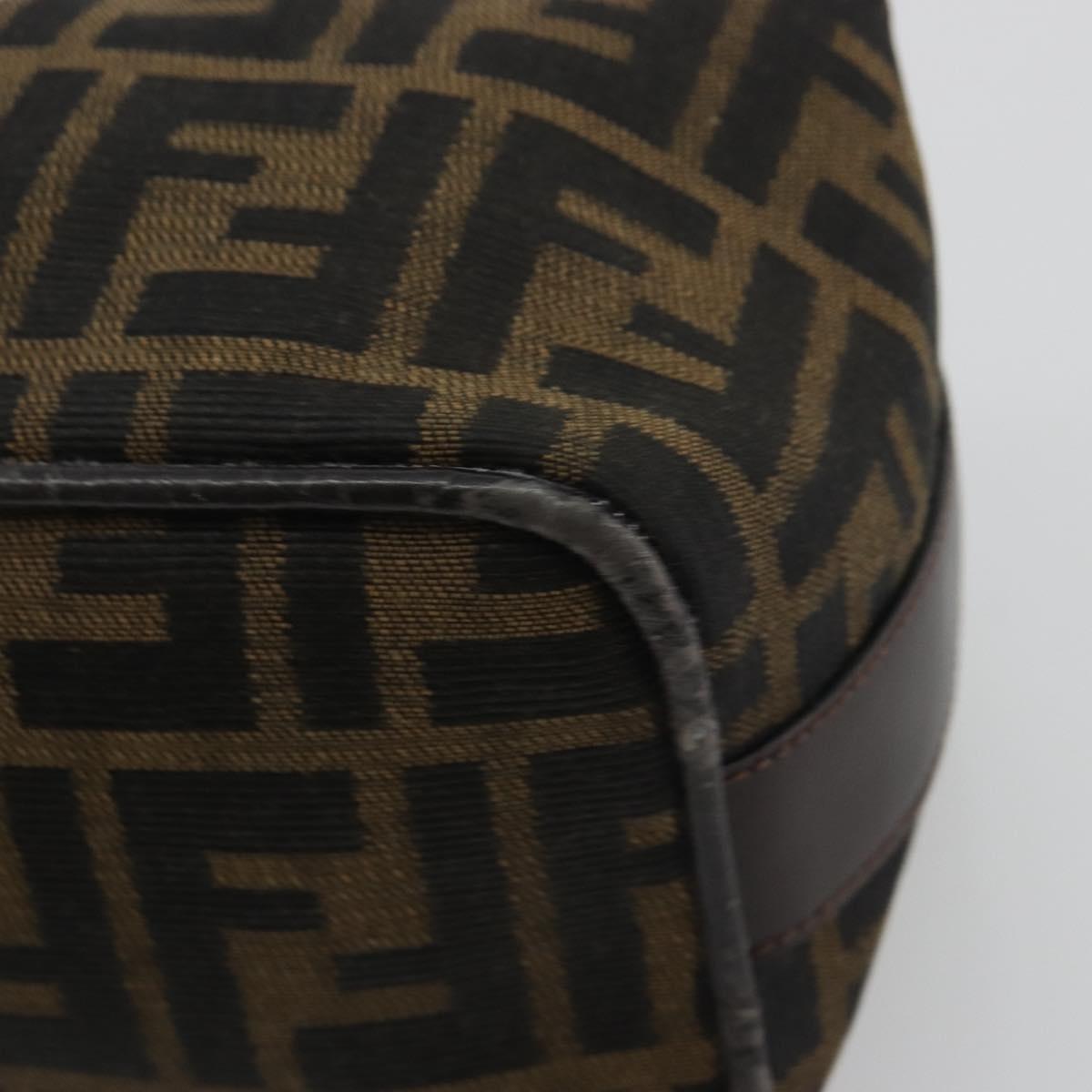FENDI Zucca Canvas Pouch Black Brown Auth bs36325