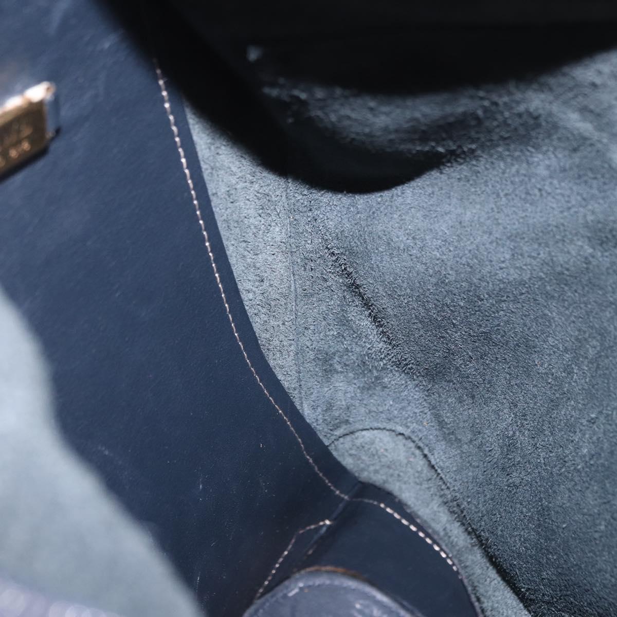 LOEWE Body Bag Leather Navy Gold Auth bs36326