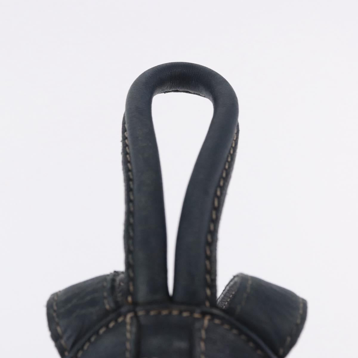 LOEWE Body Bag Leather Navy Gold Auth bs36326