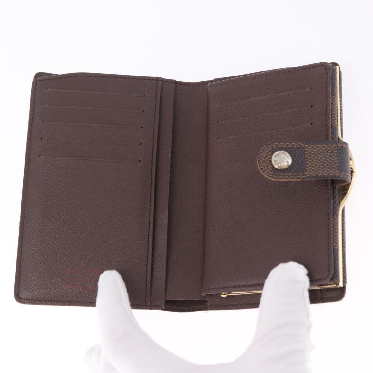 LOUIS VUITTON Damier Ebene Portefeuille Viennois Wallet N61674 LV Auth bs36328