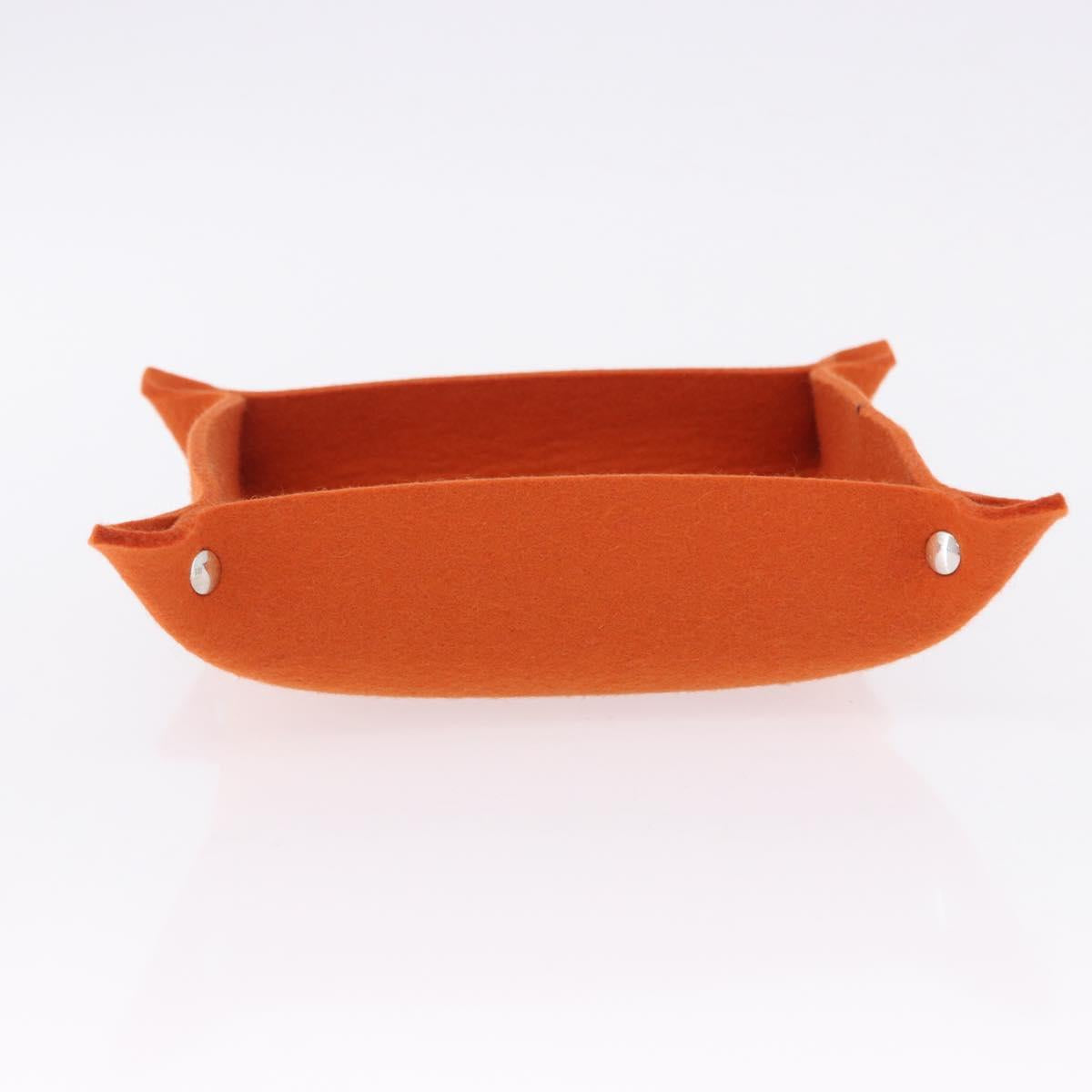 HERMES Vie de France tray Accessory Case Felt Orange Auth bs36329V