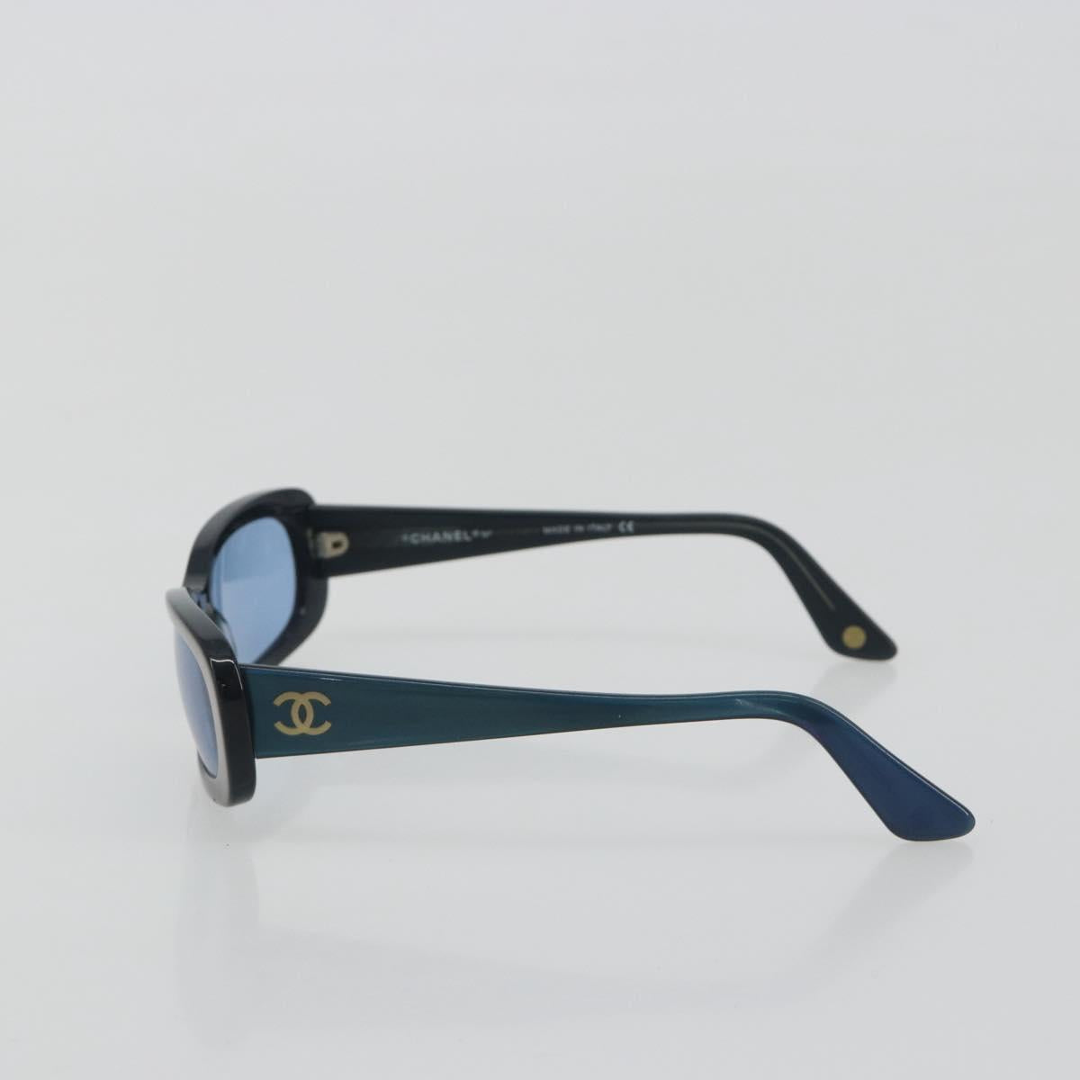 CHANEL Sunglasses Plastic Blue CC Auth bs36335