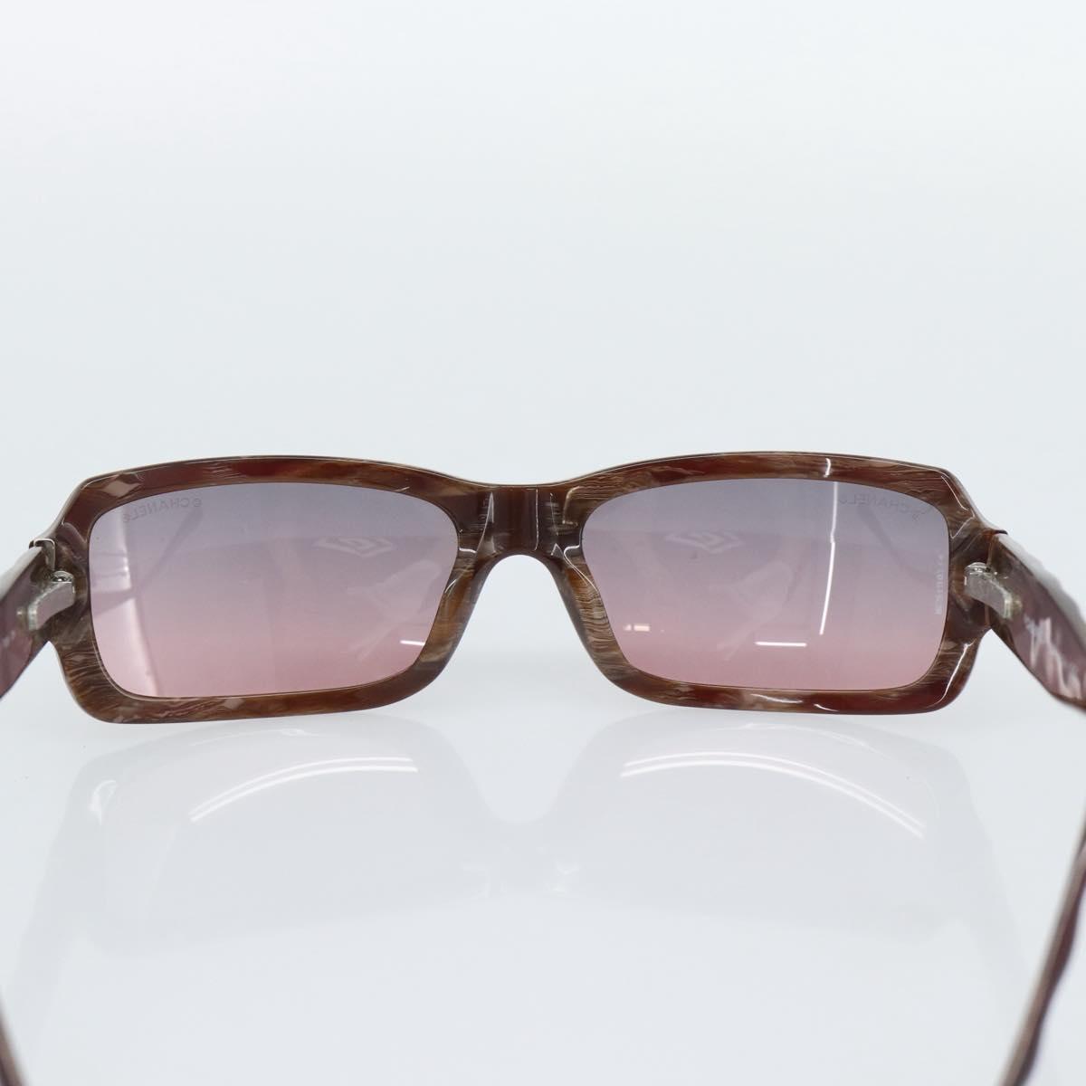 CHANEL Sunglasses Plastic Brown CC Auth bs36339