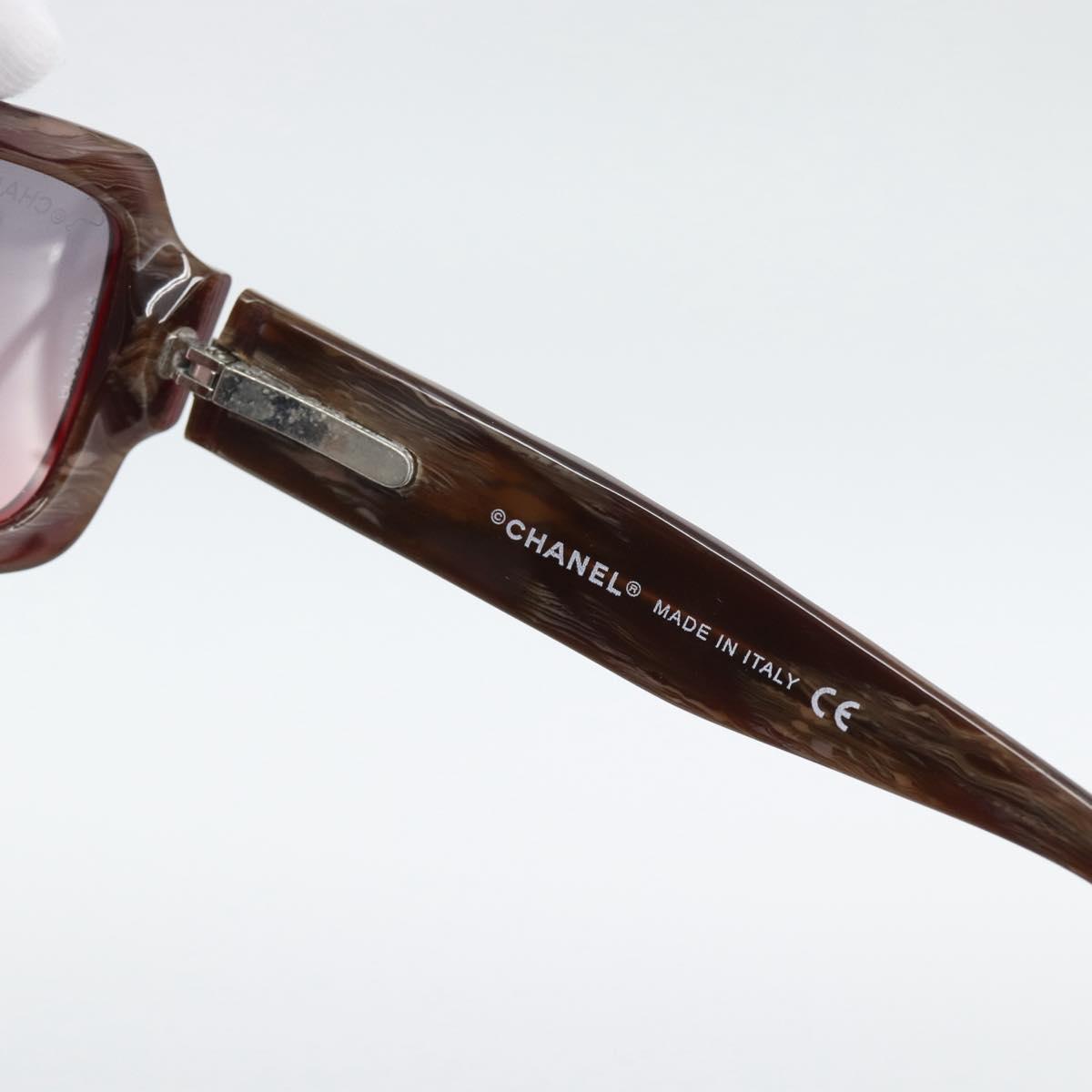CHANEL Sunglasses Plastic Brown CC Auth bs36339