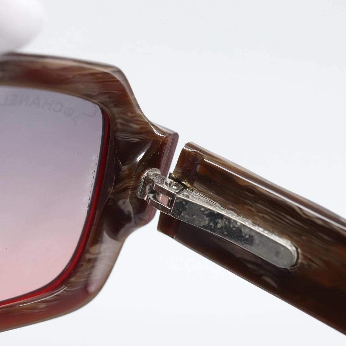 CHANEL Sunglasses Plastic Brown CC Auth bs36339