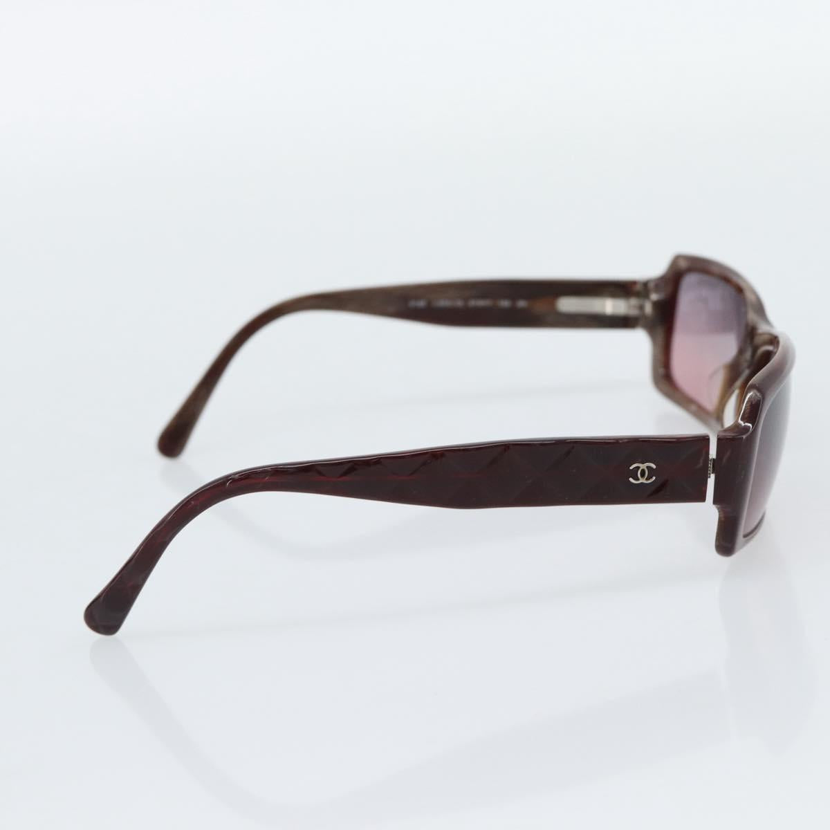 CHANEL Sunglasses Plastic Brown CC Auth bs36339