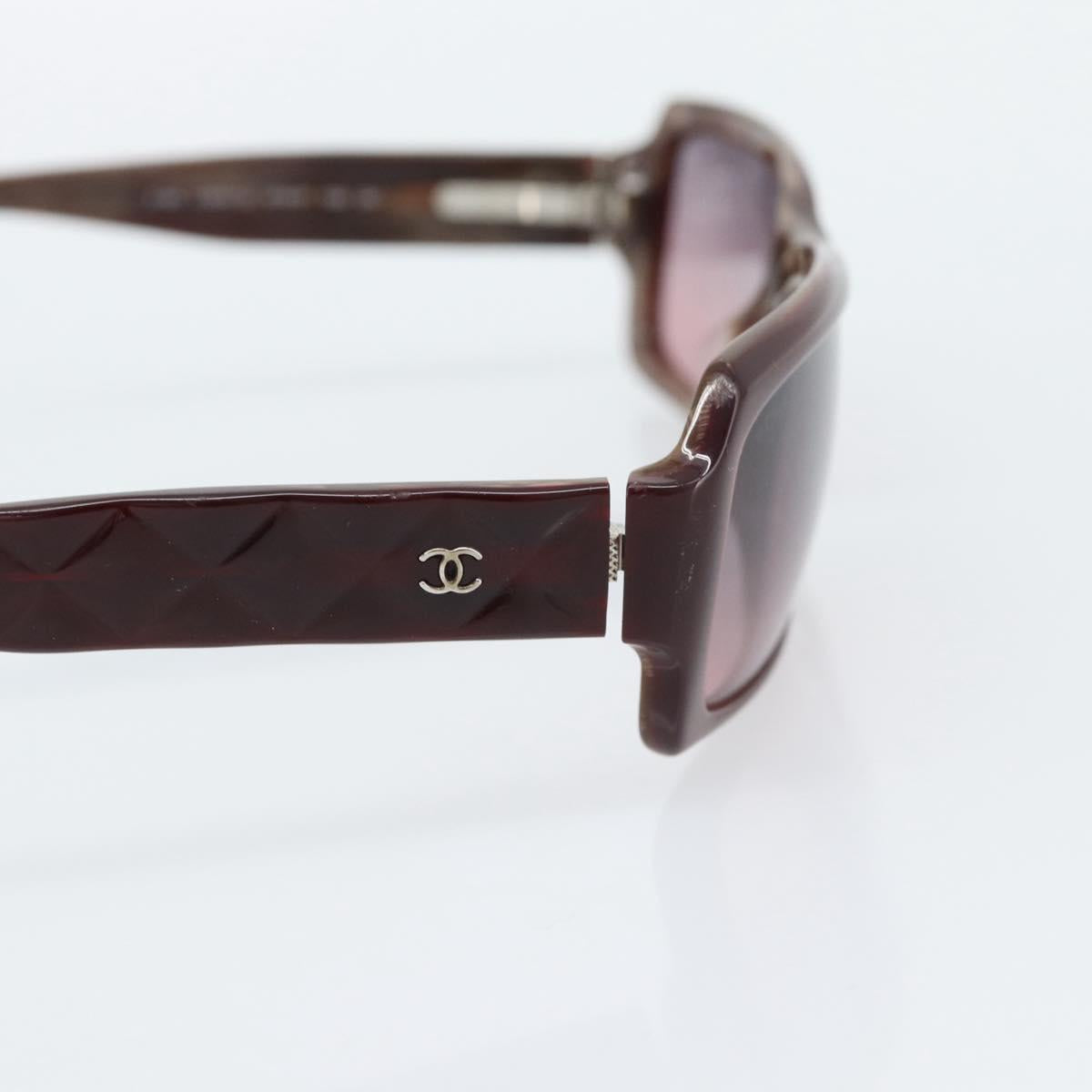 CHANEL Sunglasses Plastic Brown CC Auth bs36339