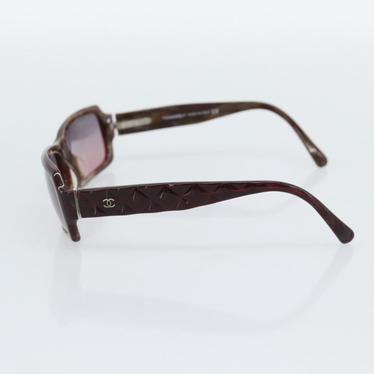 CHANEL Sunglasses Plastic Brown CC Auth bs36339