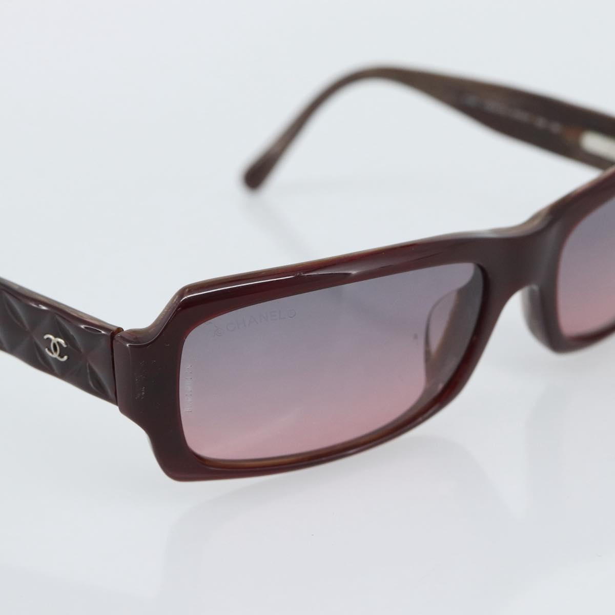 CHANEL Sunglasses Plastic Brown CC Auth bs36339