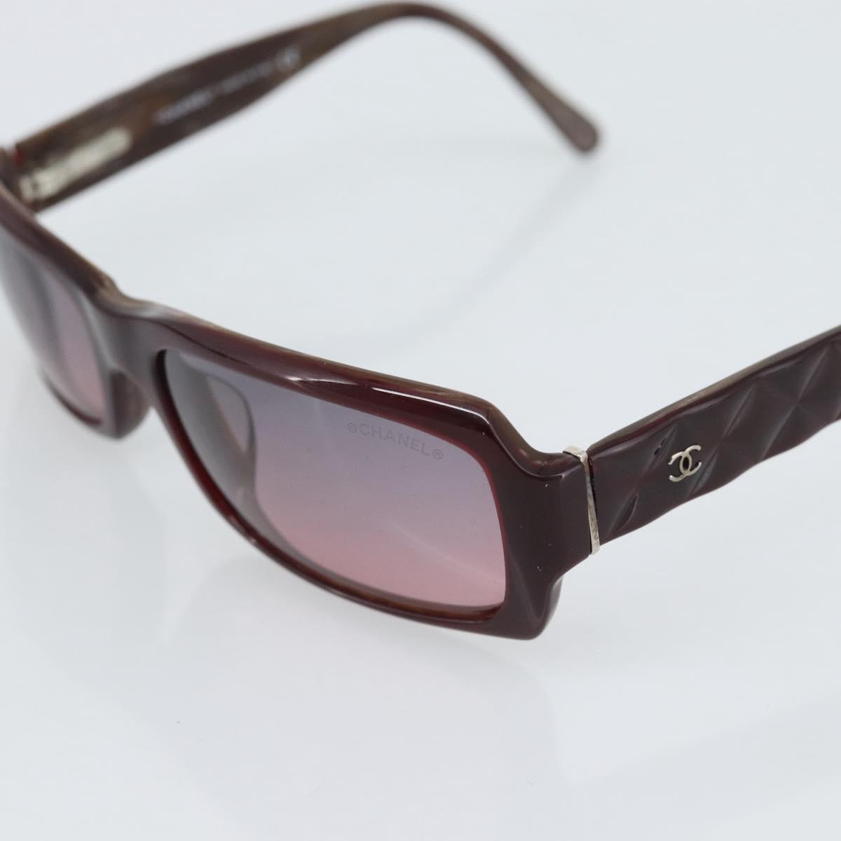 CHANEL Sunglasses Plastic Brown CC Auth bs36339