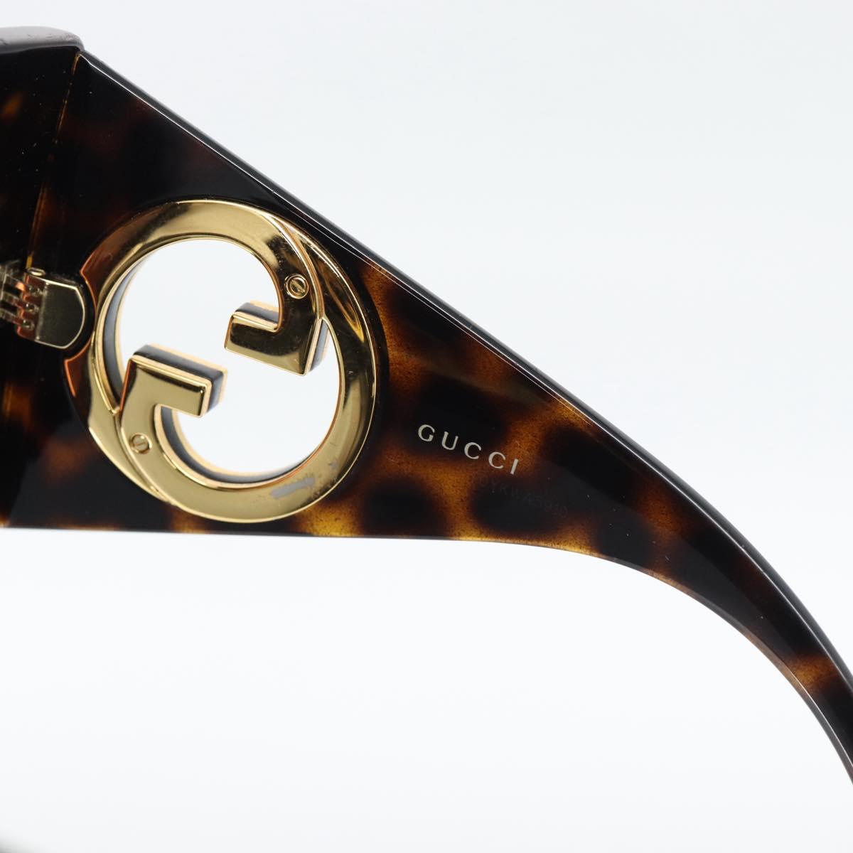 GUCCI Sunglasses Plastic Black Gold Auth bs36341