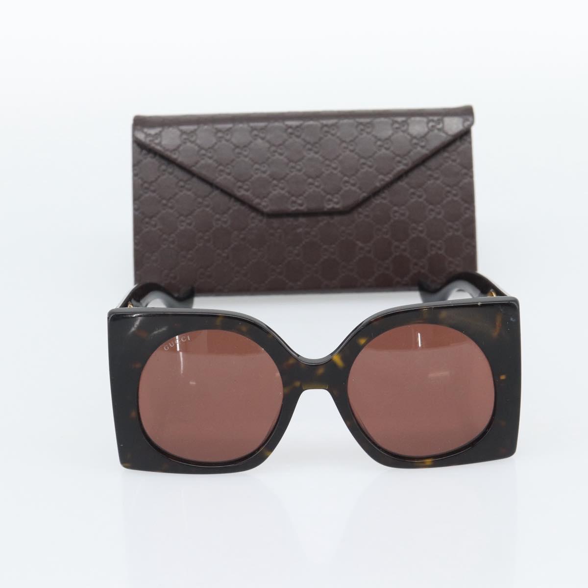 GUCCI Sunglasses Plastic Black Gold Auth bs36341