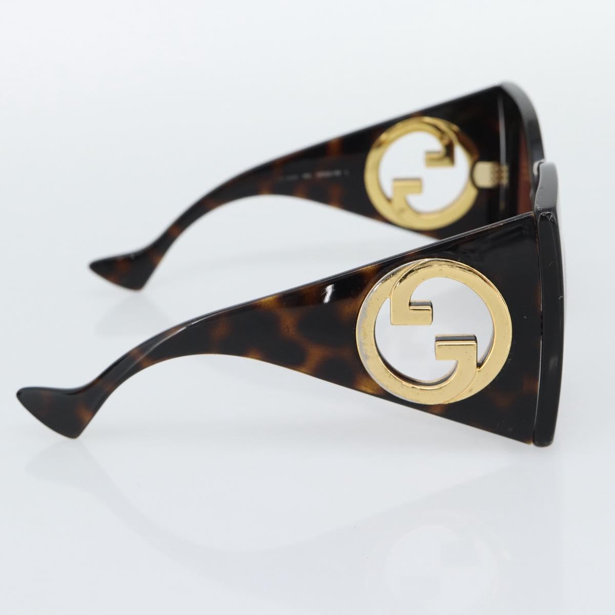 GUCCI Sunglasses Plastic Black Gold Auth bs36341