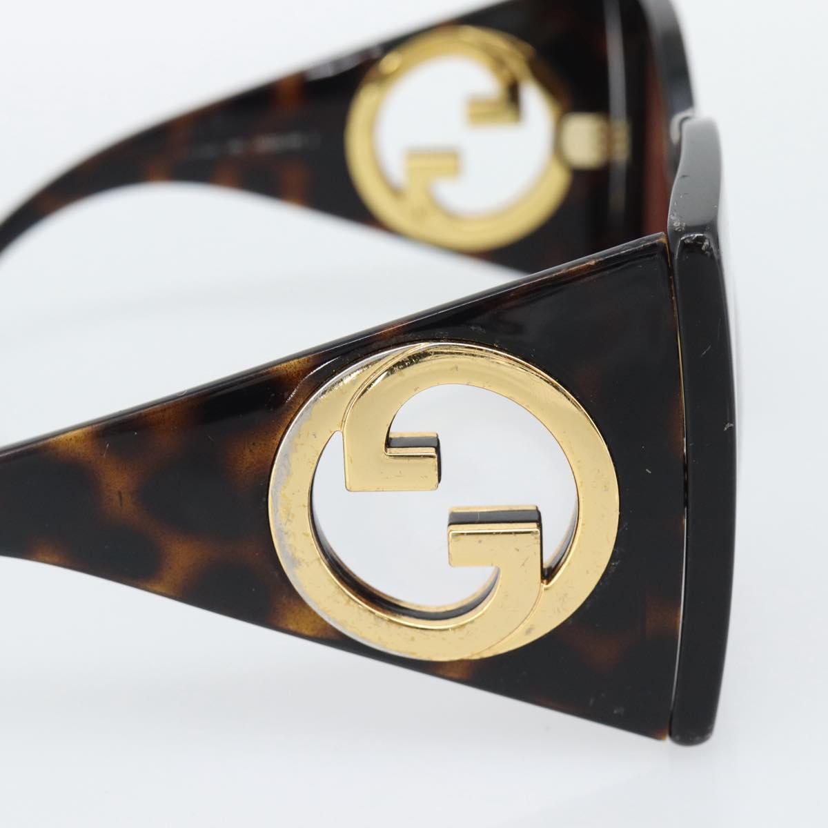GUCCI Sunglasses Plastic Black Gold Auth bs36341