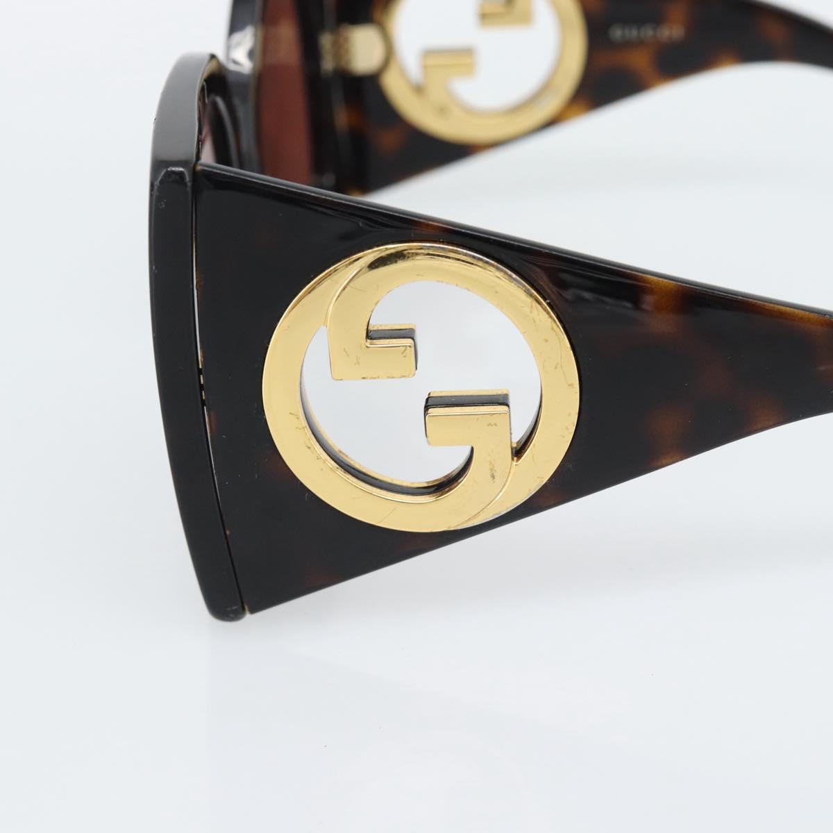 GUCCI Sunglasses Plastic Black Gold Auth bs36341