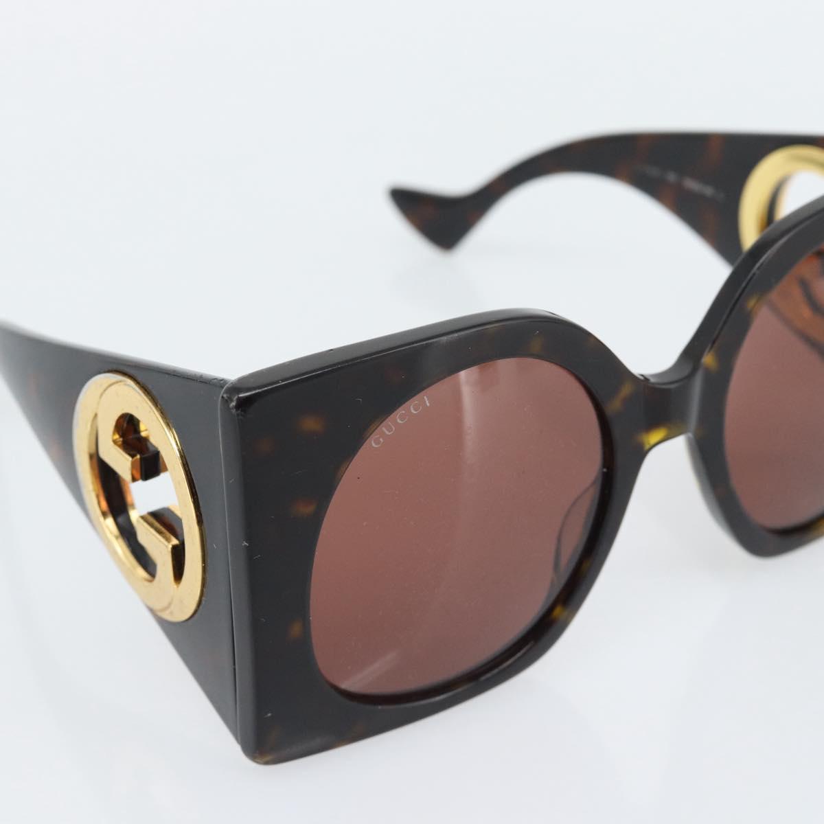 GUCCI Sunglasses Plastic Black Gold Auth bs36341