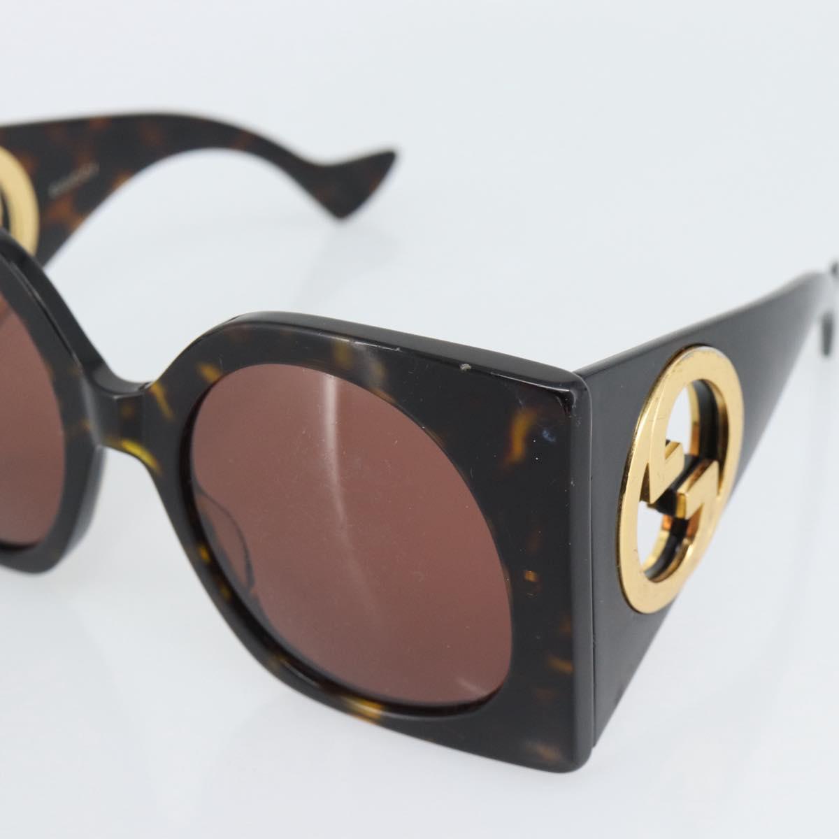 GUCCI Sunglasses Plastic Black Gold Auth bs36341