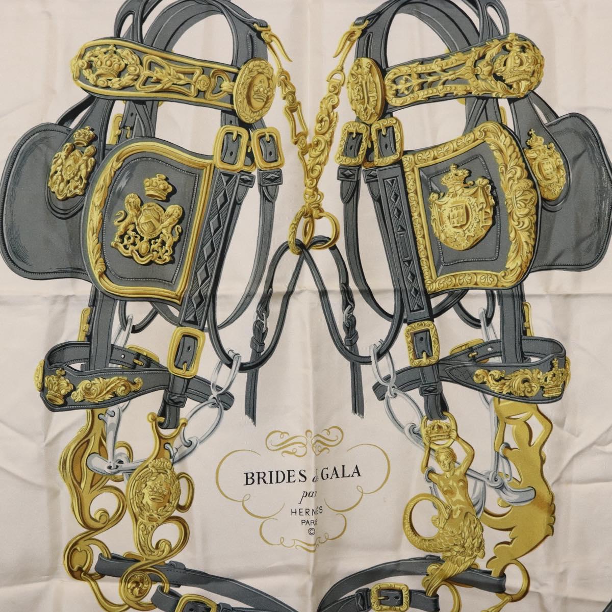 HERMES Carre 90 Scarf BRIDS De GALA Silk Blue Auth bs36346