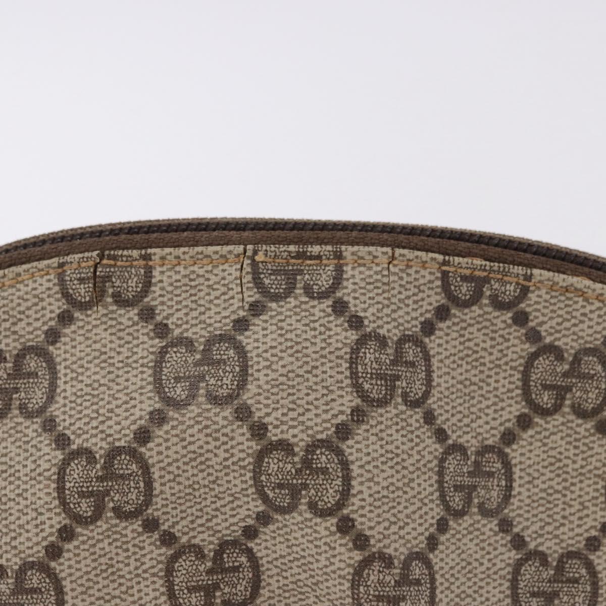 GUCCI GG Supreme Web Sherry Line Clutch Bag PVC 2 Set Beige Auth bs36351