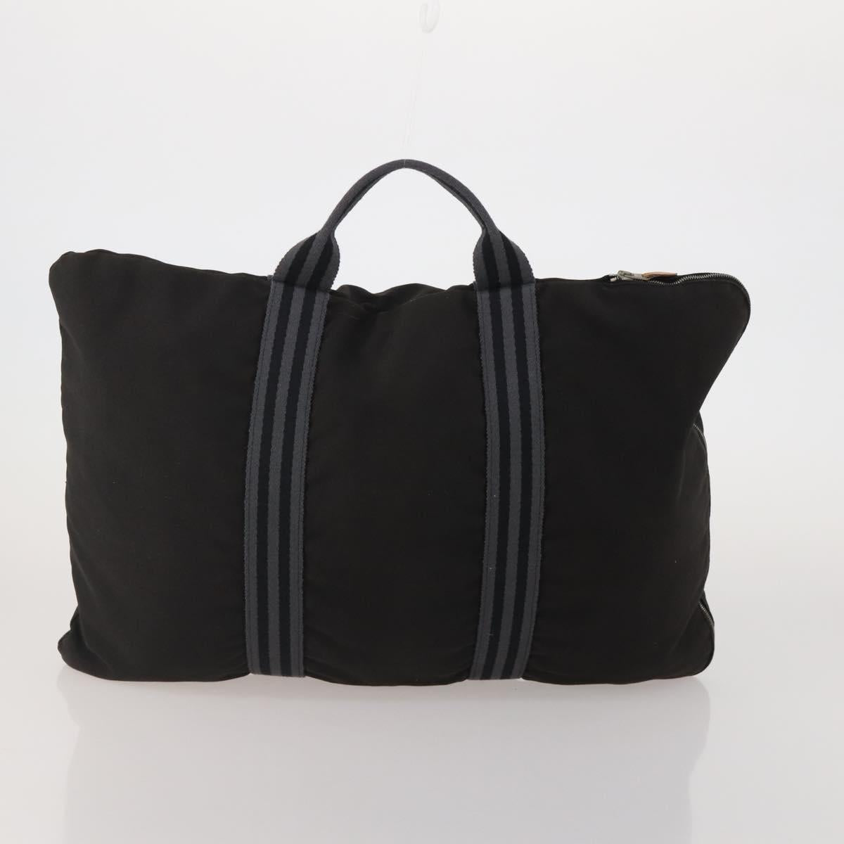 HERMES Hand Bag Canvas 2 Set Red Black Auth bs36352