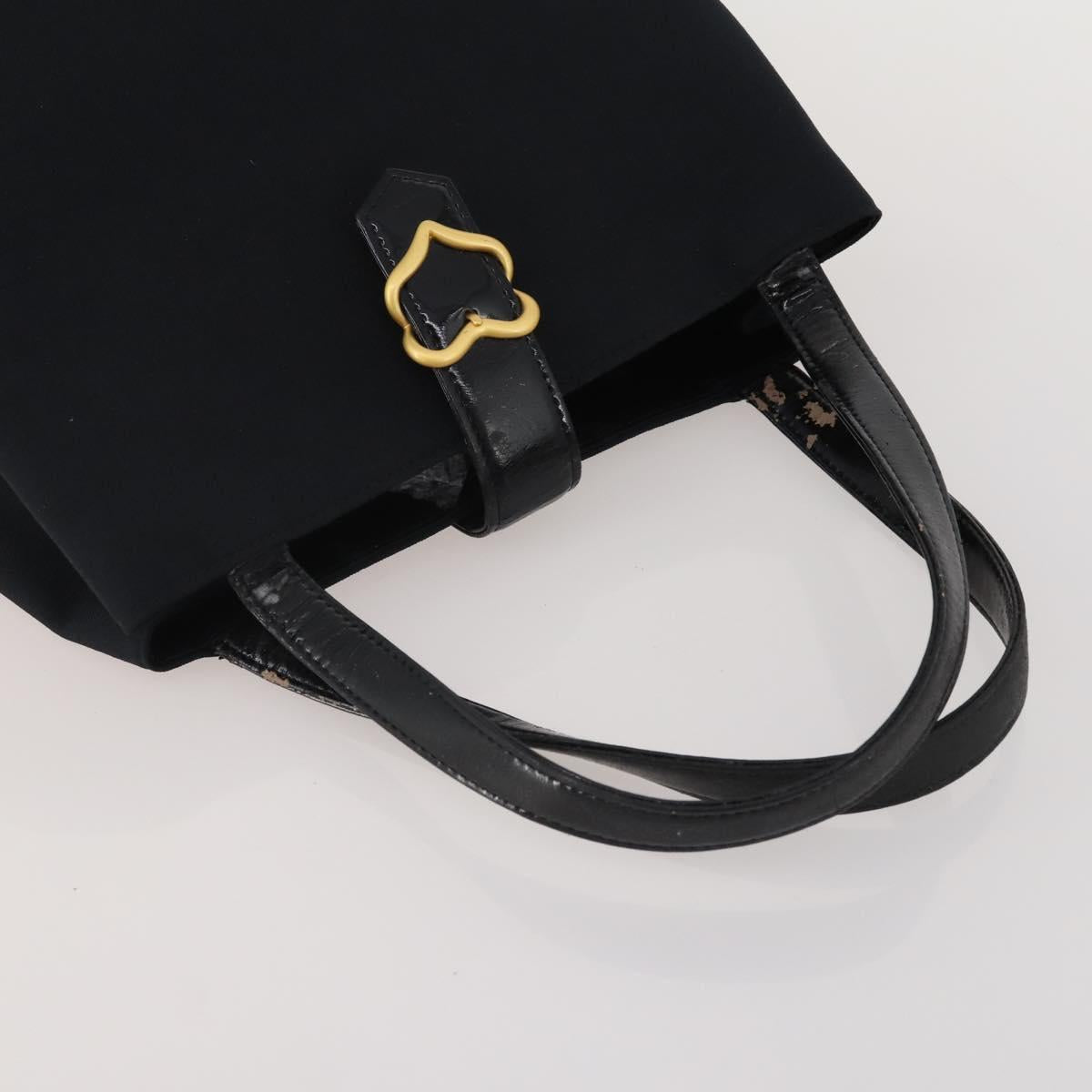 SAINT LAURENT Hand Bag Leather Canvas 2 Set Black Beige Auth bs36353