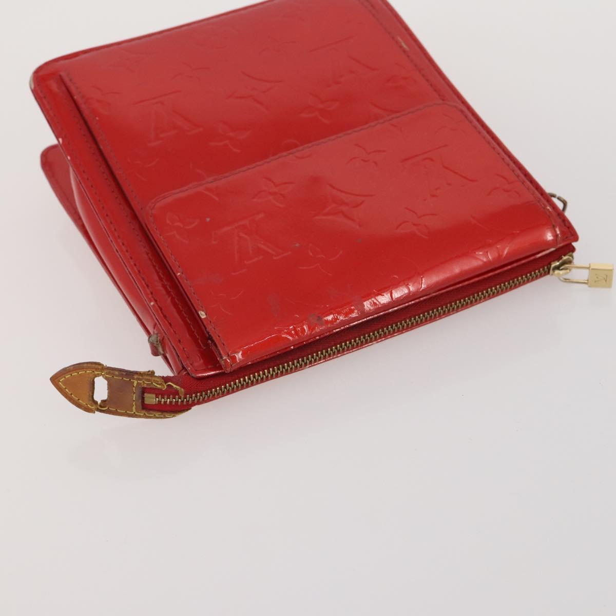 LOUIS VUITTON Monogram Vernis Pouch 4 Set Red LV Auth bs36354
