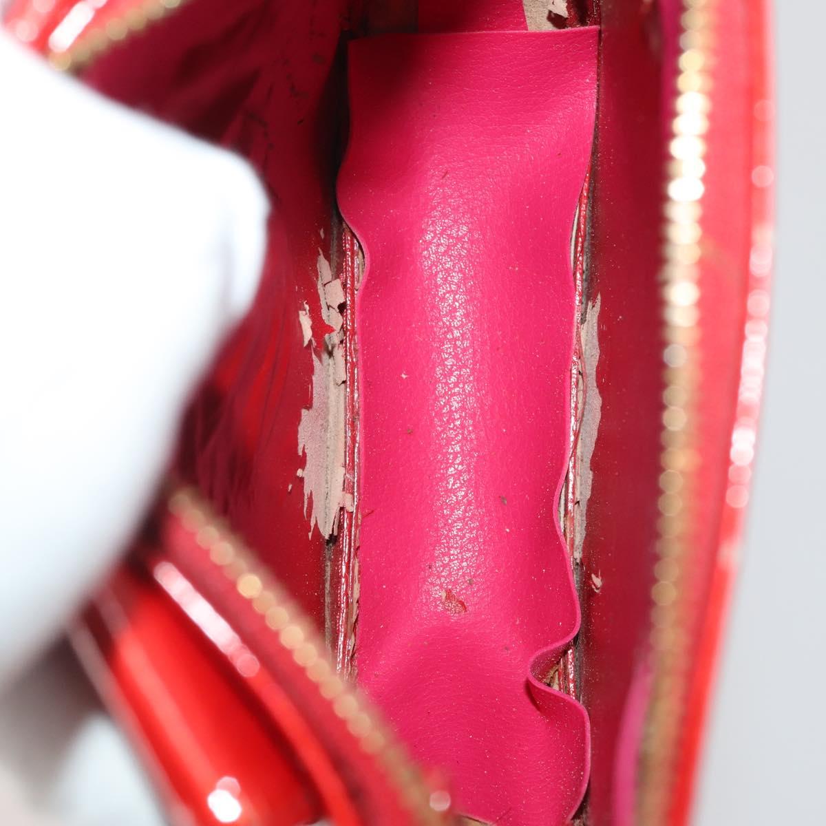 LOUIS VUITTON Monogram Vernis Pouch 4 Set Red LV Auth bs36354