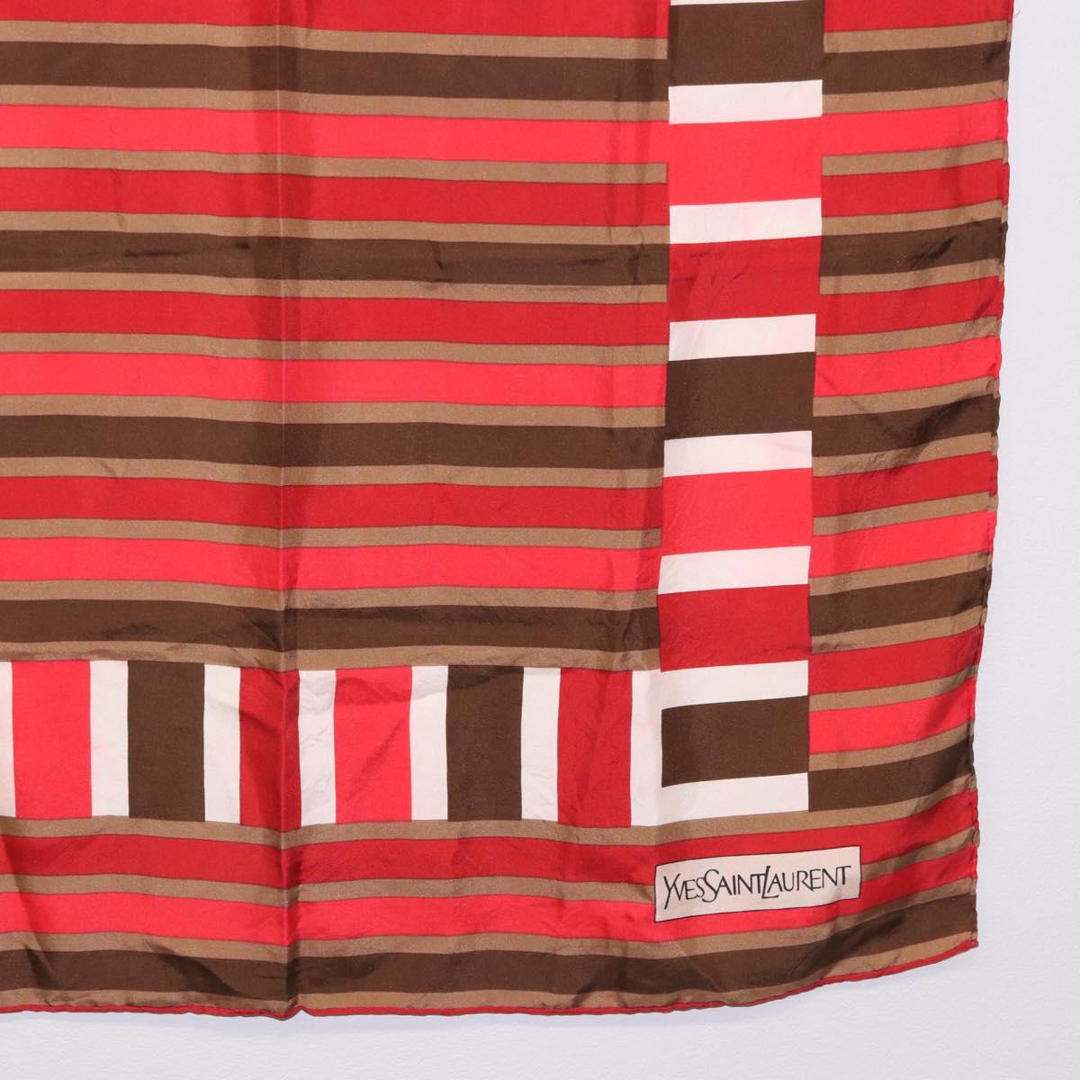 LOEWE Christian Dior Saint Laurent Scarf Silk 4 Set Red Navy Brown Auth bs36356