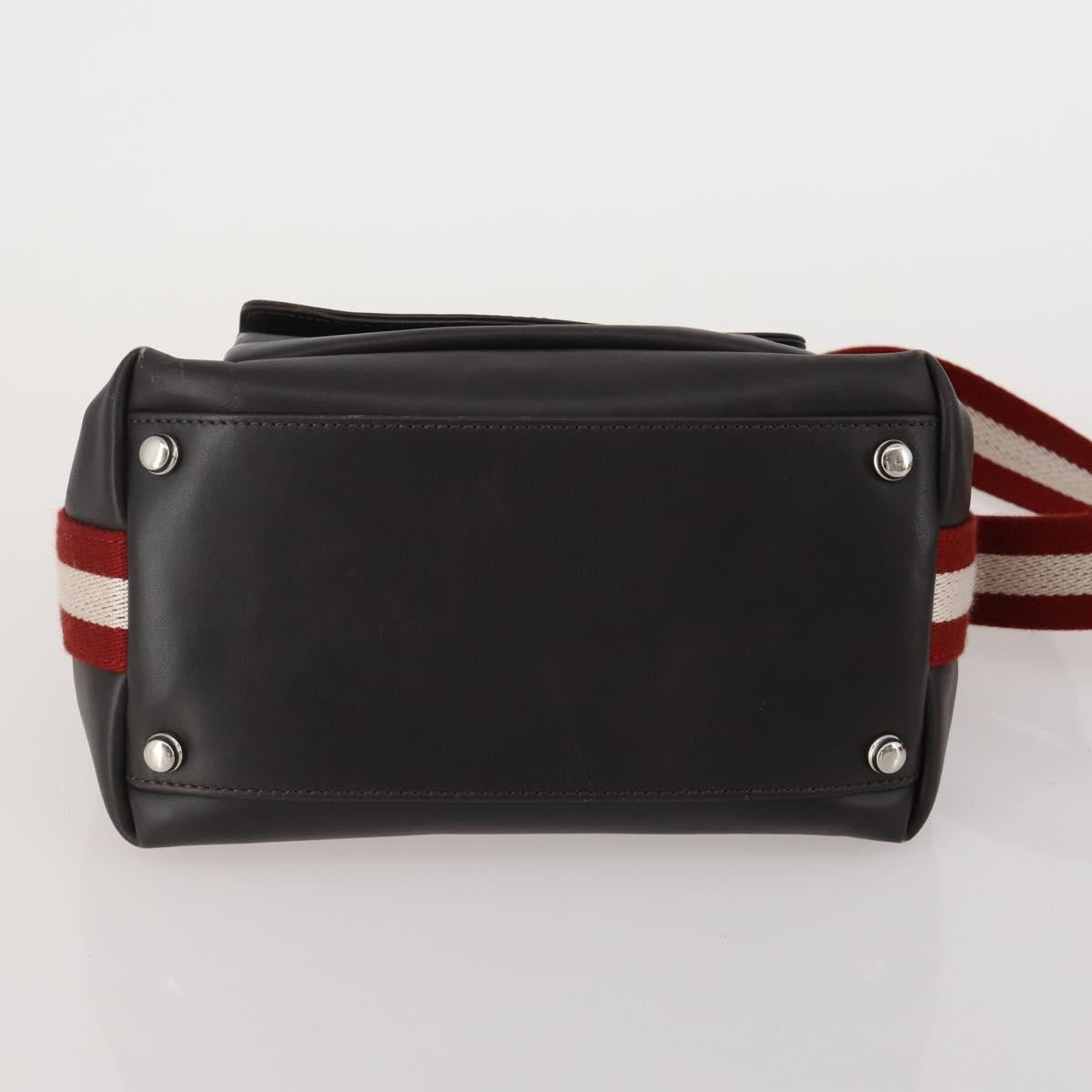 BALLY Shoulder Bag Leather PVC 4 Set Black Green Auth bs36357