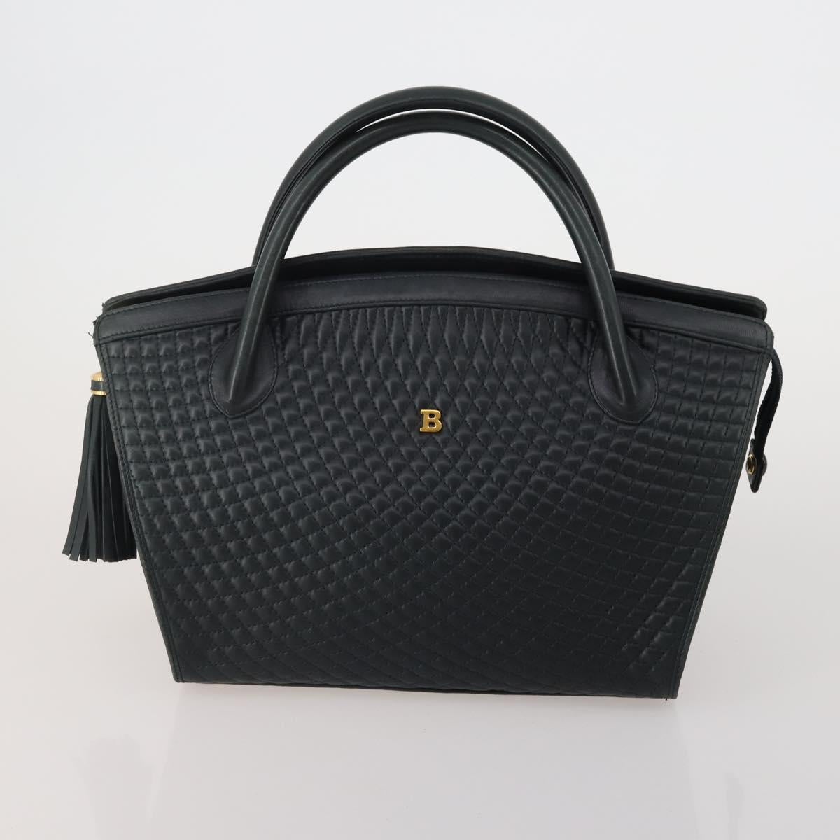 BALLY Shoulder Bag Leather PVC 4 Set Black Green Auth bs36357