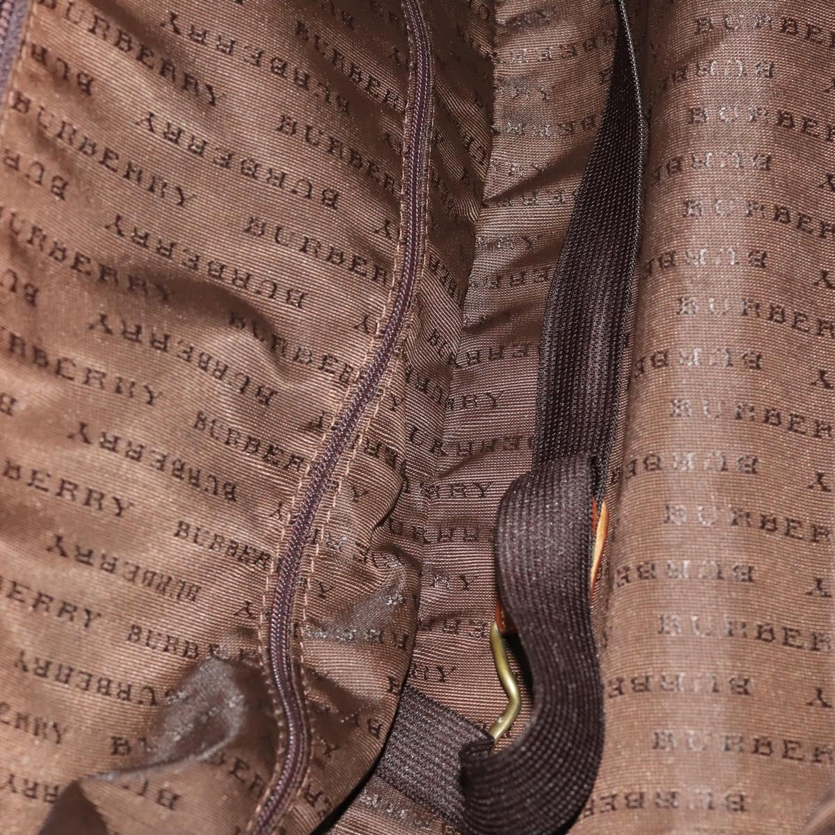 BURBERRY Nova Check Carry Case PVC Beige Gold Auth bs36358