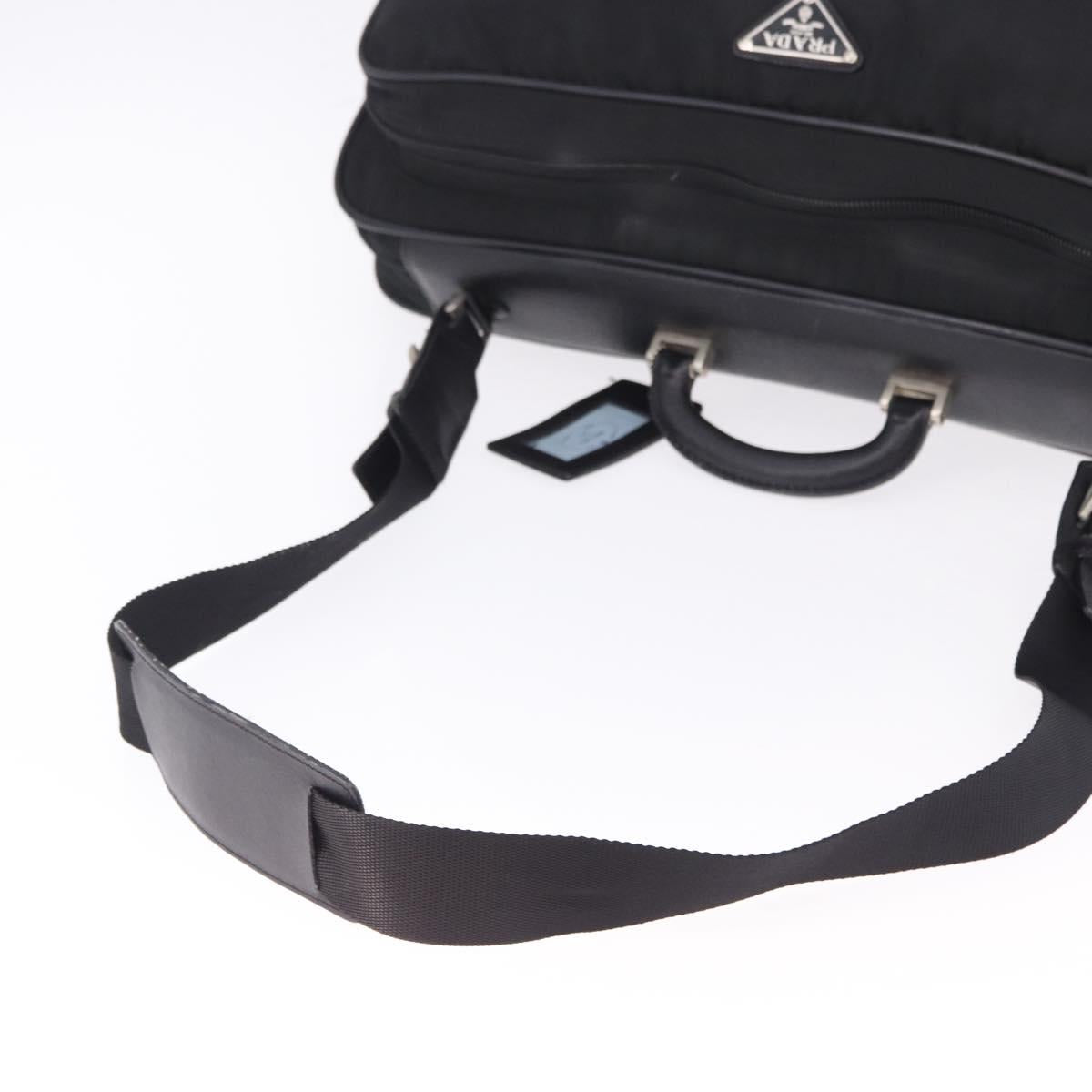 PRADA Garment Cover Nylon Black Silver Auth bs36359