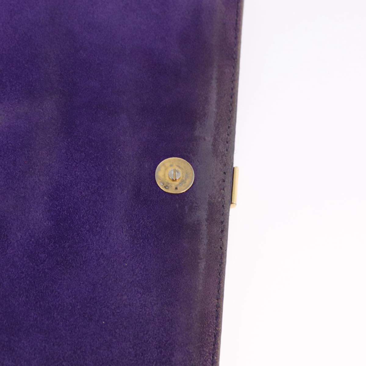 SAINT LAURENT Classic Y Line Chain Satchel Small Bag Leather Purple Auth bs36364
