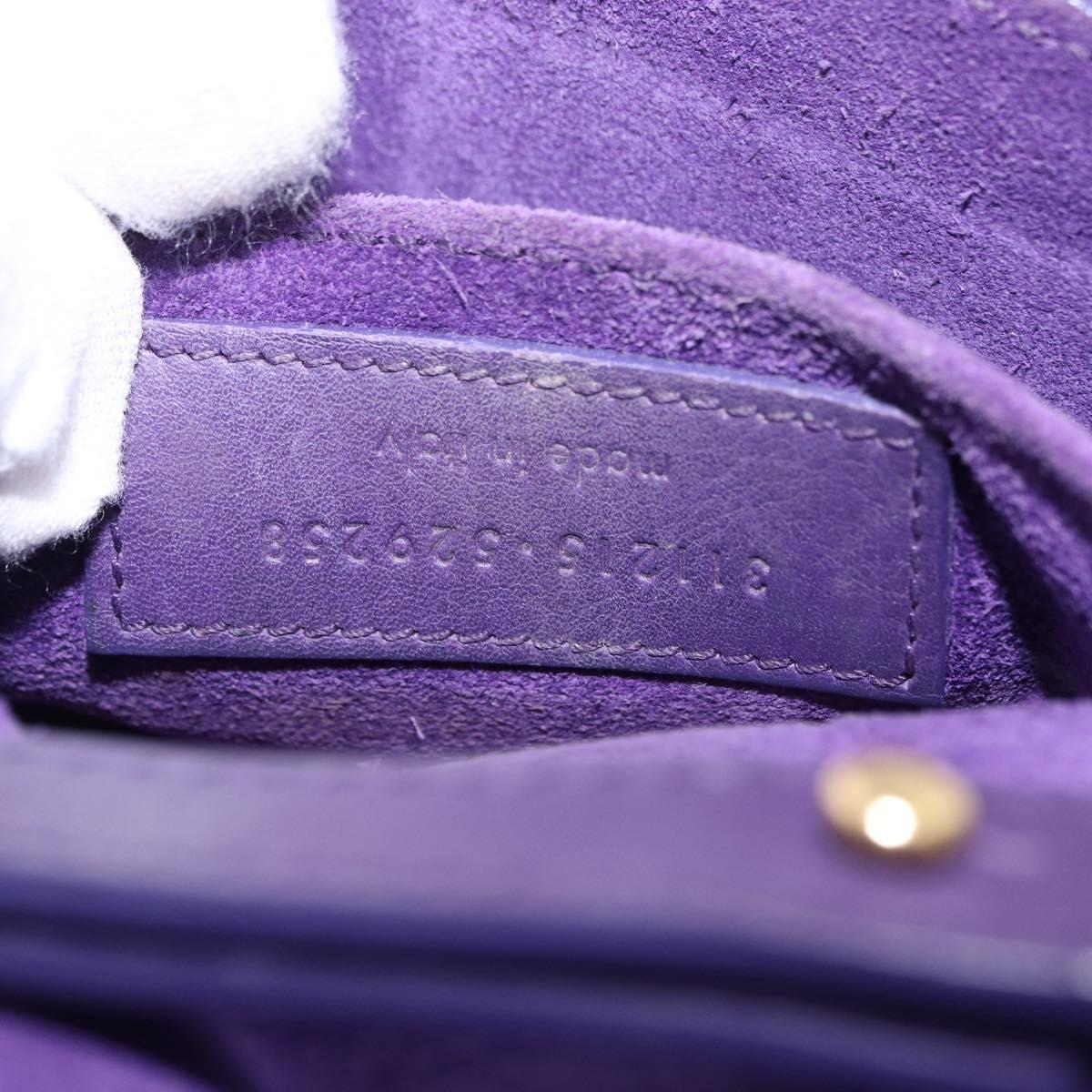 SAINT LAURENT Classic Y Line Chain Satchel Small Bag Leather Purple Auth bs36364