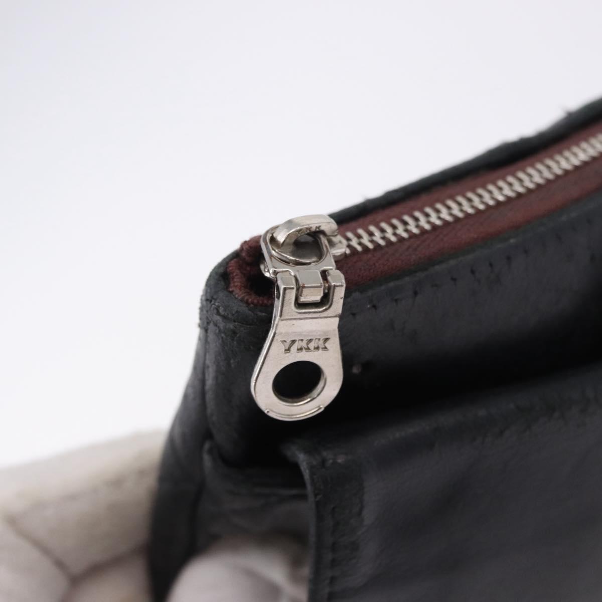 CHANEL Matelasse Clutch Bag Lamb Skin Black Silver CC Auth bs36365