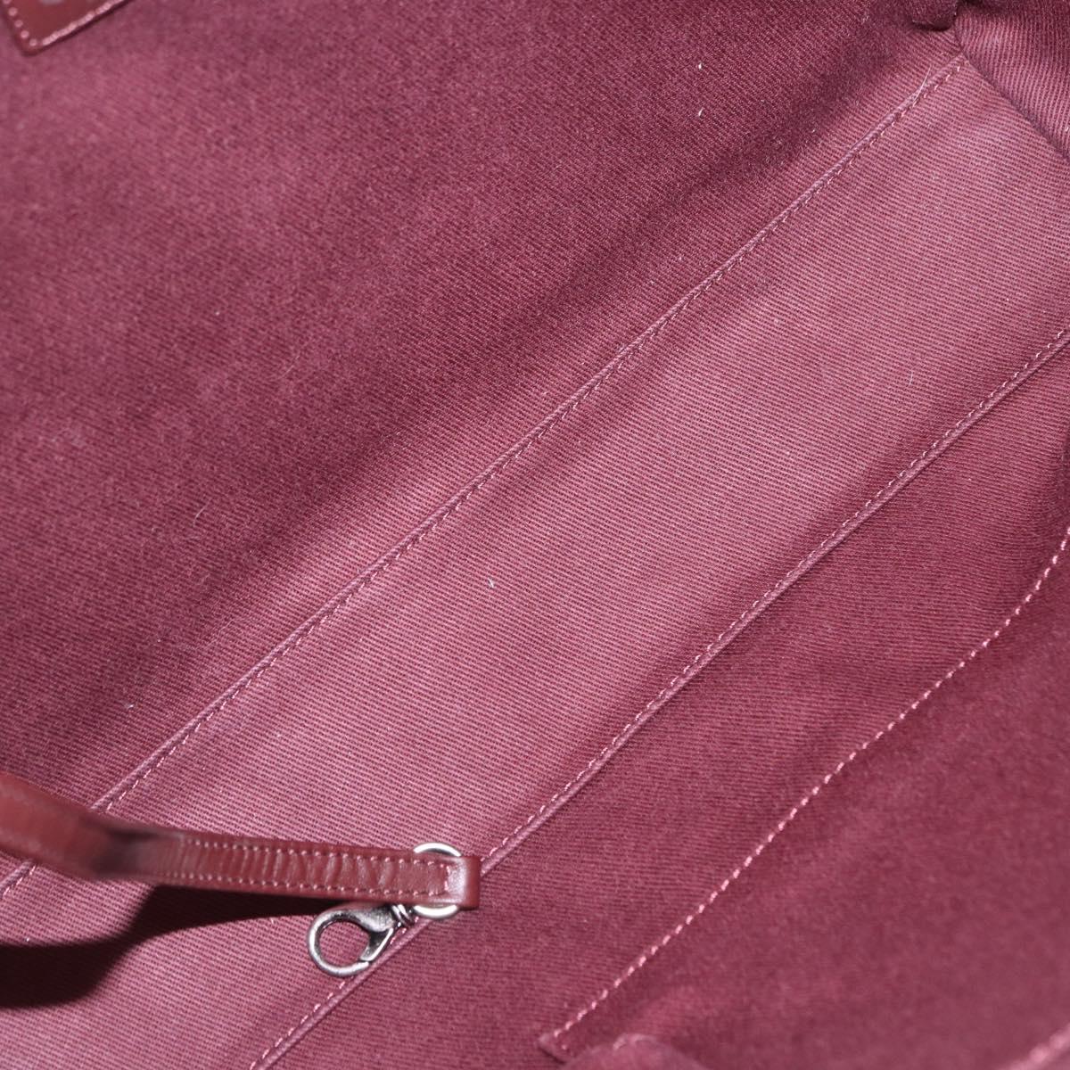 CHANEL Matelasse Chain Hand Bag Leather 2way Brown Silver CC Auth bs36367