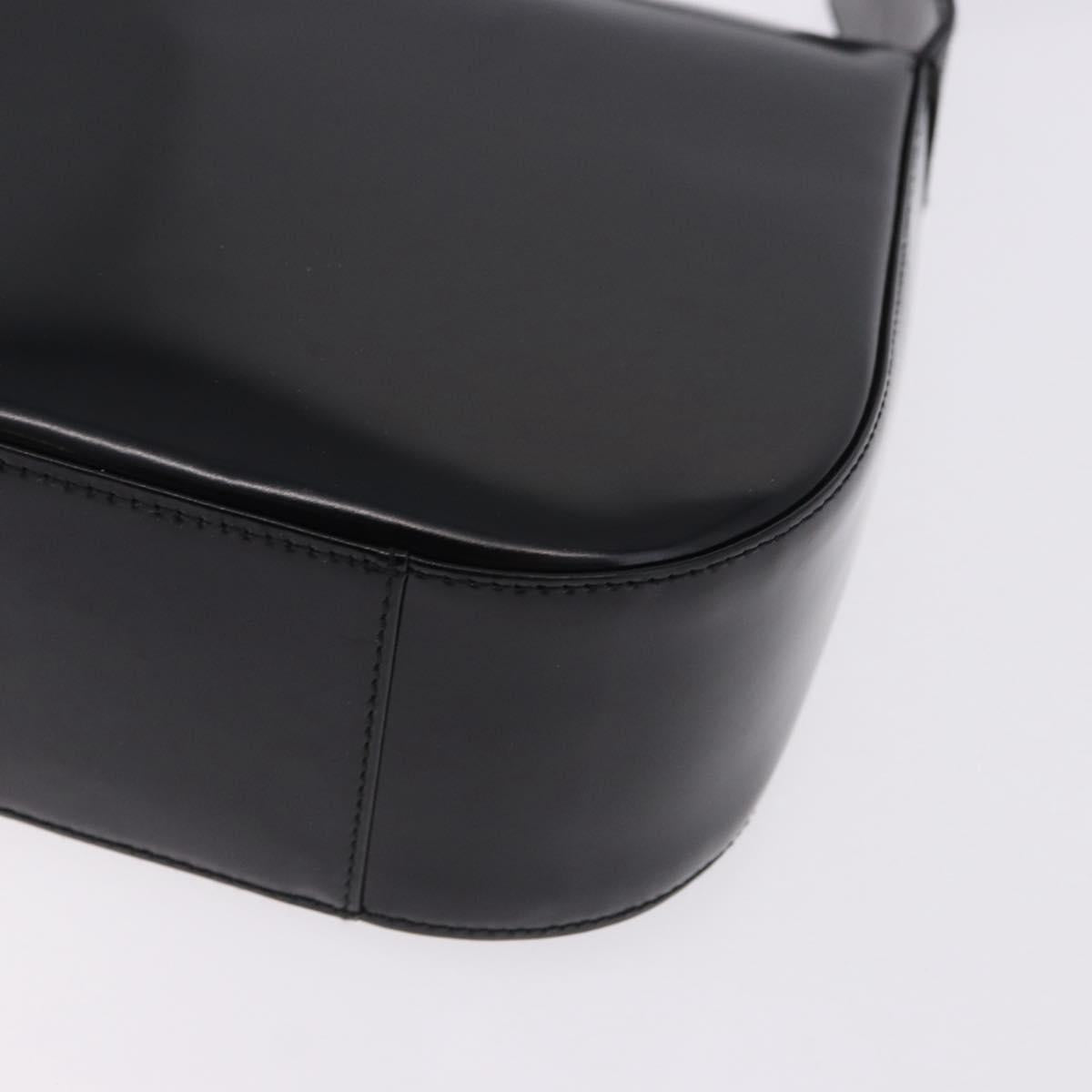 GUCCI Interlocking Shoulder Bag Patent Leather Black 007 2046 0250 Auth bs36370