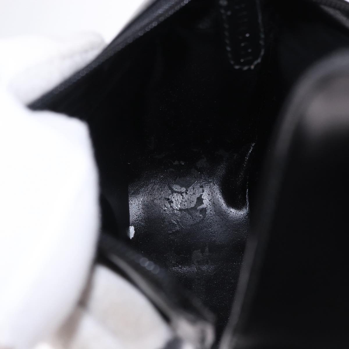 GUCCI Interlocking Shoulder Bag Patent Leather Black 007 2046 0250 Auth bs36370