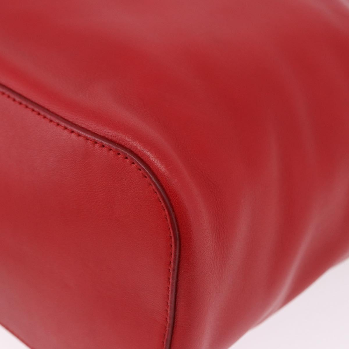 GUCCI Hand Bag Leather Red Silver 001 3750 Auth bs36388