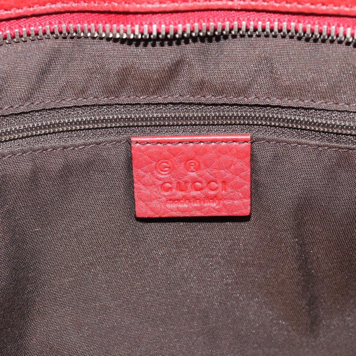 GUCCI Hand Bag Leather outlet Red Silver 355772 Auth bs36389