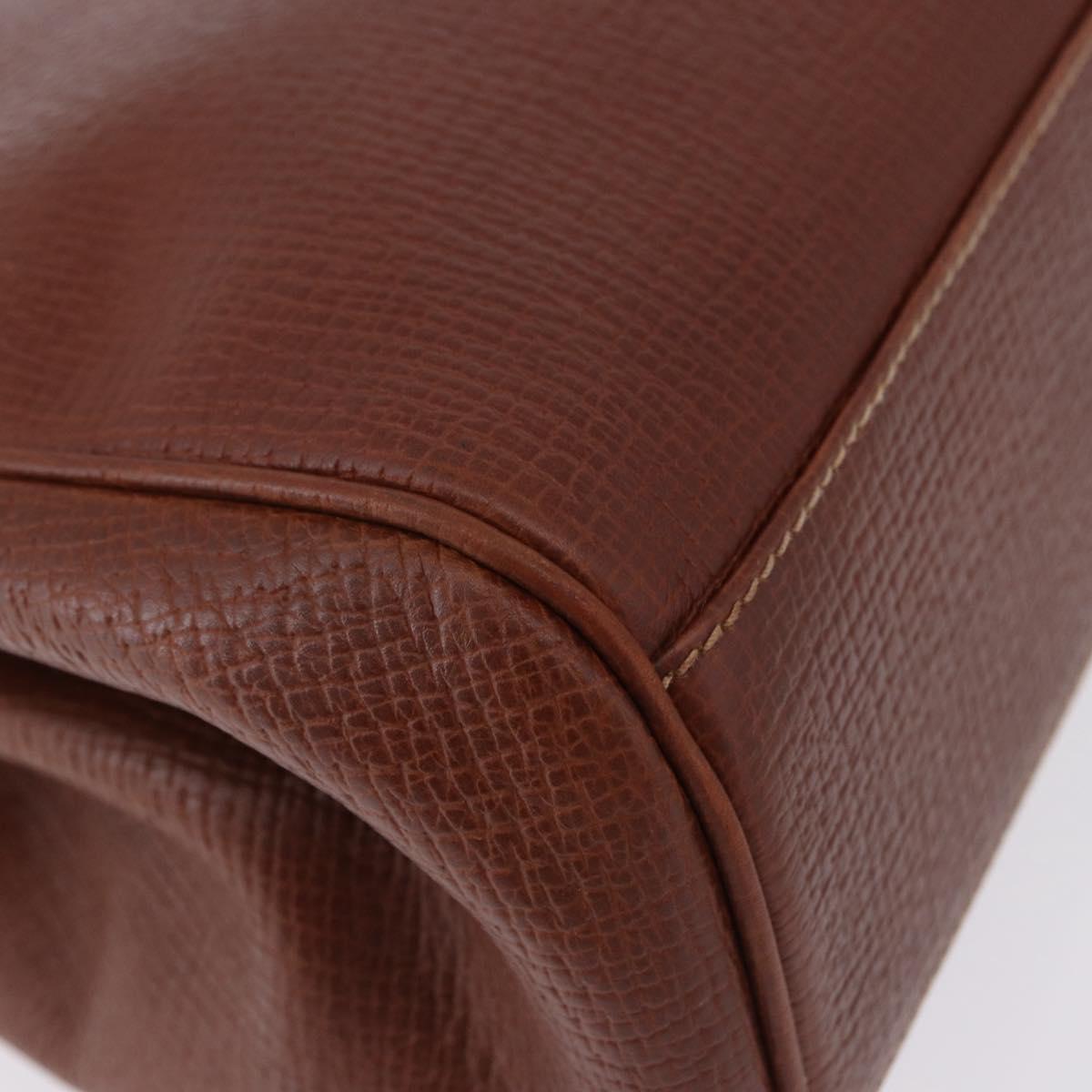 LOEWE Hand Bag Leather Brown Gold Auth bs36390