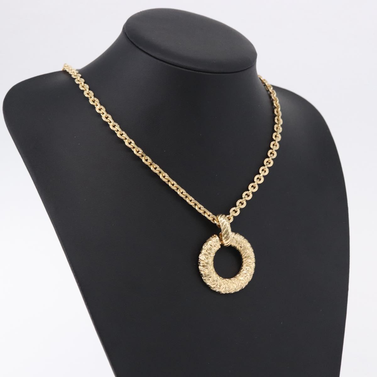SAINT LAURENT Necklace Metal Gold Tone Auth bs36394